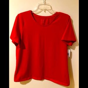 Red short sleeve tee Christopher & Banks XL petite